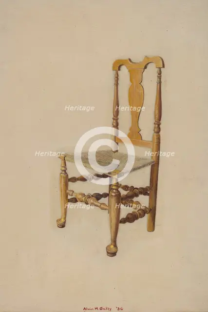 Queen Anne Side Chair, 1936. Creator: Alvin M Gully.