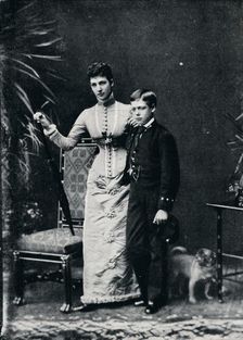 Queen Alexandra and her second son, the future King George V, c1877 (1910). Creators: Sir Richard Holmes, W&D Downey