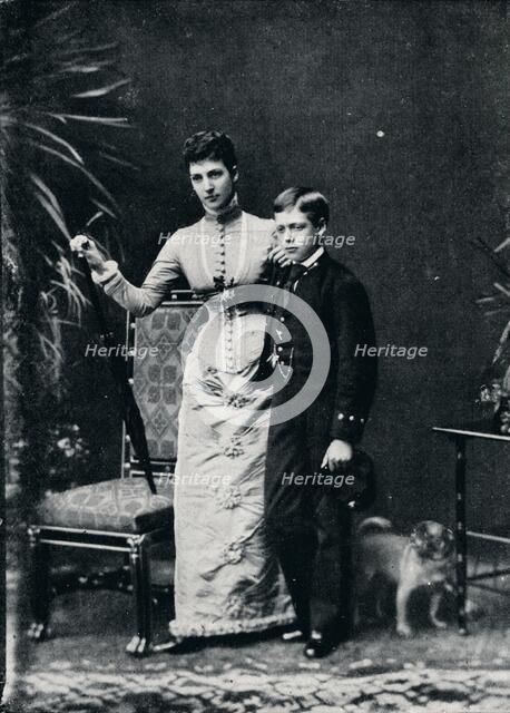 'Queen Alexandra and her second son, the future King George V, c1877 (1910). Creators: Sir Richard Holmes, W&D Downey.