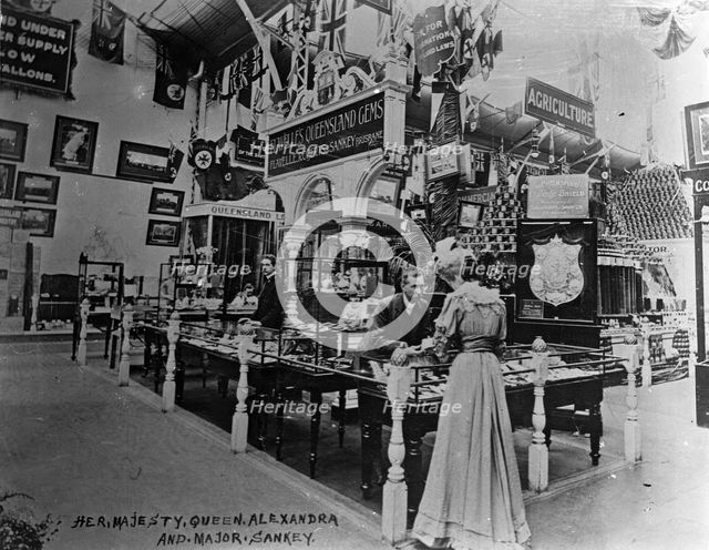 Queen Alexandra and Major Sankey at Franco-British Exhibition, London, 1908. Creator: Unknown.
