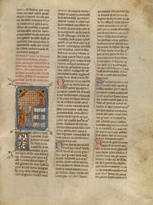 Queen Geneviève Speaking to a Demoiselle from Cornwall, about 1320-1340. Creator: Unknown