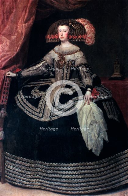 'Queen Doña Mariana of Austria', c1652-1653.  Creator: Diego Velasquez.