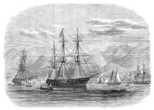 Queen Emma of the Sandwich Islands leaving H.M.S. Alert in Honolulu Harbour, 1868. Creator: Unknown