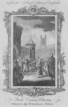 Queen Emma's Chastity tried by ordeal fire 1773. Creator: William Walker