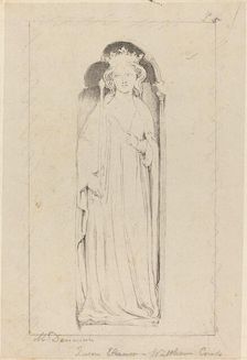 Queen Eleanor, from Waltham Cross, published 1829. Creator: Maria Denman