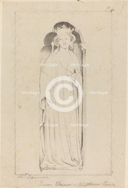 Queen Eleanor, from Waltham Cross, published 1829. Creator: Maria Denman.