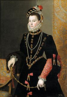 Queen Elisabeth of Valois, third wife of Philip II, c1605. Creator: Juan Pantoja de la Cruz