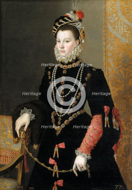 Queen Elisabeth of Valois, third wife of Philip II, c1605. Creator: Juan Pantoja de la Cruz.