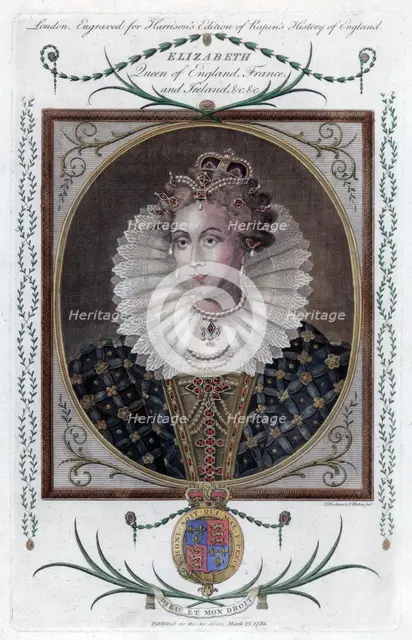 Queen Elizabeth of England, (1784).Artist: Woodman & Mutlow
