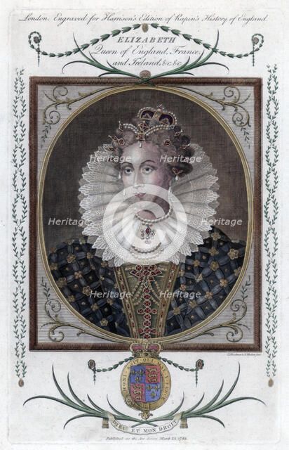 Queen Elizabeth of England, (1784).Artist: Woodman & Mutlow