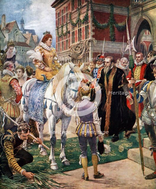 'Queen Elizabeth Opening the Royal Exchange in 1570', (c1920).Artist: Ernest Crofts