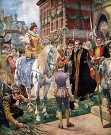 Queen Elizabeth Opening the Royal Exchange in 1570 (c1920).Artist: Ernest Crofts