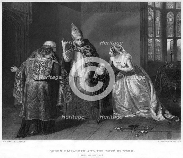'Queen Elizabeth and the Duke of York (King Richard III)', (19th century).Artist: H Robinson