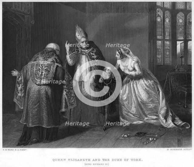 'Queen Elizabeth and the Duke of York (King Richard III)', (19th century).Artist: H Robinson