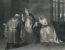 Queen Elizabeth and the Duke of York. (King Richard III) c1870. Artist: H Robinson