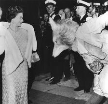 Queen Elizabeth and Princess Anne attend a charity premiere in London, 1971. Creator: Unknown