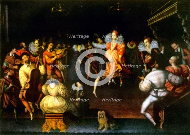 'Queen Elizabeth Dancing with the Earl of Leicester', 1581, (1942).  Creator: Unknown.