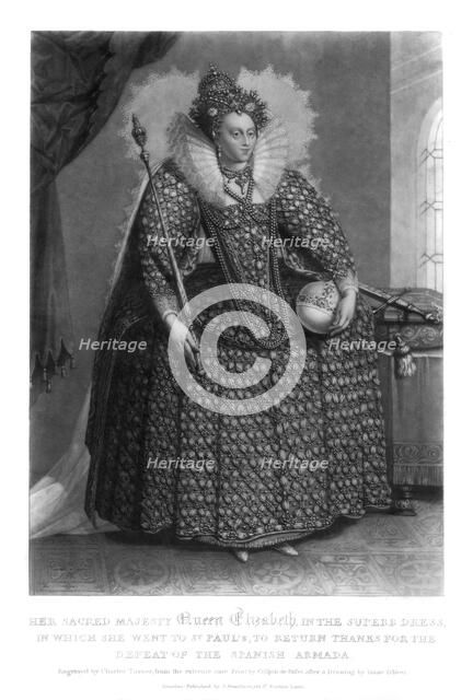Queen Elizabeth I, (1816).Artist: Charles Turner