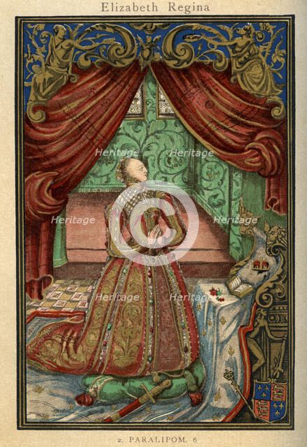 Queen Elizabeth I at prayer, 1569, (1893). Artist: Unknown