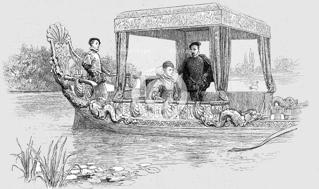 ''Queen Elizabeth I. In her State Barge, c.1560', 1890. Creator: Unknown.