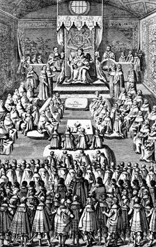 Queen Elizabeth I in Parliament, 16th century, (c1902-1905)