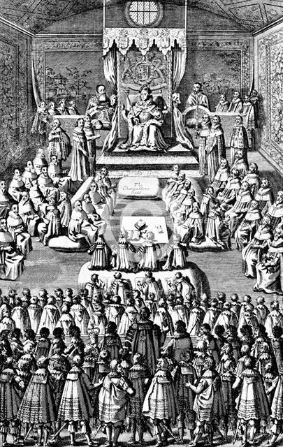 Queen Elizabeth I in Parliament, 16th century, (c1902-1905). Artist: Unknown