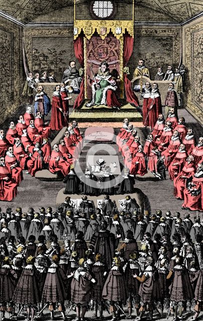 Queen Elizabeth I in Parliament, 16th century, (c1902-1905). Artist: Unknown.