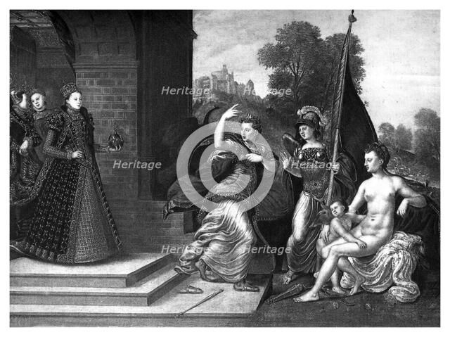 Queen Elizabeth I, Juno, Venus and Minerva, 1569, (1896).Artist: Boussod, Valadon & Co