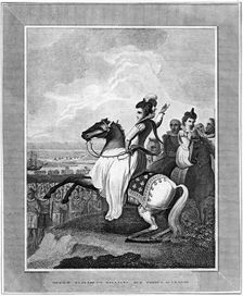 Queen Elizabeth I rallying her troops at Tilbury, 1588, (19th century)