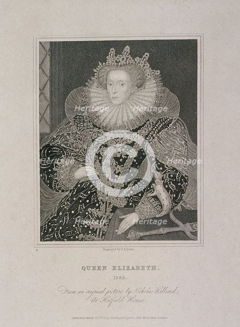 Queen Elizabeth I with an ermine, 1821. Artist: TA Dean