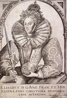 Queen Elizabeth I with sceptre and orb, c1650. Artist: Anon