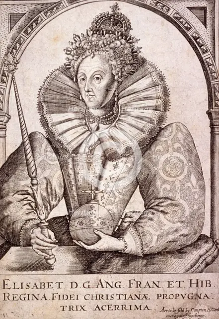 Queen Elizabeth I with sceptre and orb, c1650. Artist: Anon