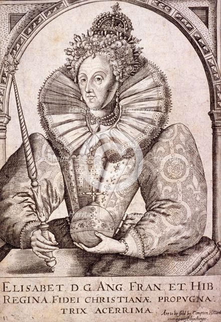 Queen Elizabeth I with sceptre and orb, c1650. Artist: Anon