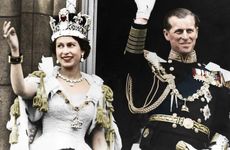 Gallery image of Queen Elizabeth II and the Duke of Edinburgh on their coronation day, Buckingham Palace, 1953. Artist: Unknown.