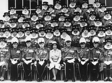 Queen Elizabeth II and her bodyguards, the Yeomen, 1974. Creator: Unknown