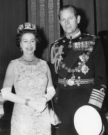 Queen Elizabeth II and Prince Philip celebrate their Silver Wedding, Buckingham Palace, 1972