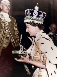 Queen Elizabeth II returning to Buckingham Palace after her Coronation, 1953