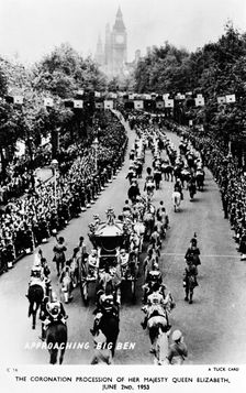Queen Elizabeth II's Coronation Procession, London, June 2 1953. Creator: Unknown