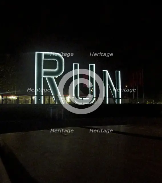 Queen Elizabeth Park, Run sculpture, Waterden Way, Hackney Wick, Hackney, London, 2012. Creator: Simon Inglis.