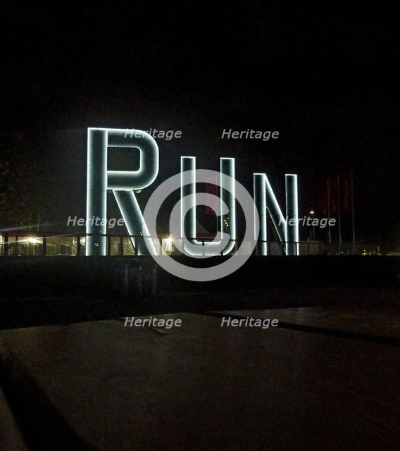 Queen Elizabeth Park, Run sculpture, Waterden Way, Hackney Wick, Hackney, London, 2012. Creator: Simon Inglis.