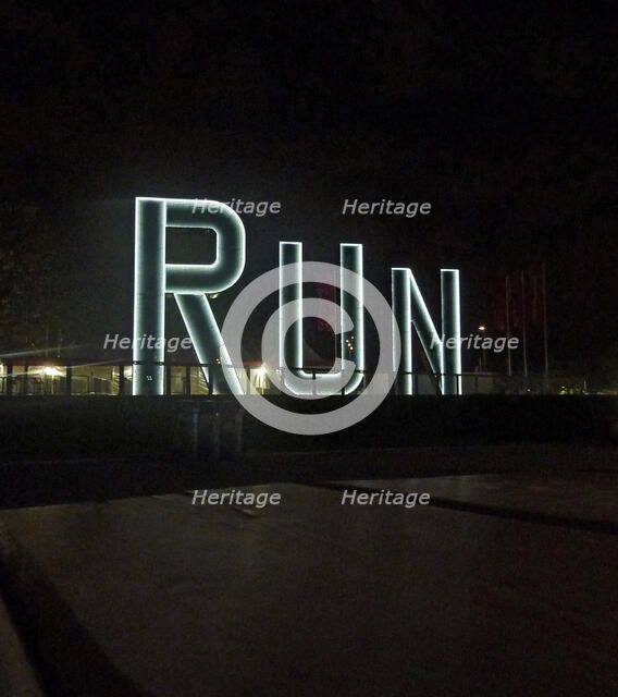 Queen Elizabeth Park, Run sculpture, Waterden Way, Hackney Wick, Hackney, London, 2012. Creator: Simon Inglis.