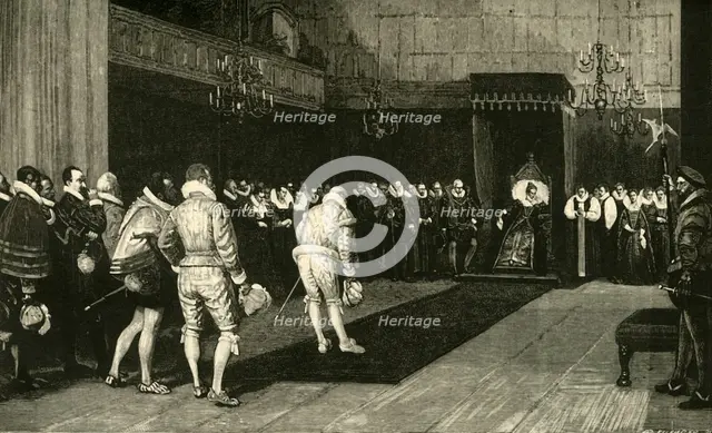 'Queen Elizabeth Receiving the French Ambassadors after the Massacre of St. Bartholomew', 1890.   Creator: Unknown.