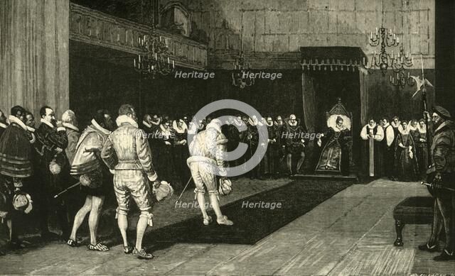 'Queen Elizabeth Receiving the French Ambassadors after the Massacre of St. Bartholomew', 1890.   Creator: Unknown.