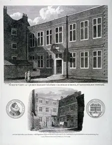 Queen Elizabeth's Free Grammar School, St Saviour's Churchyard, Southwark, London, 1815. Artist: G Howlett