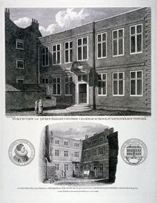 Queen Elizabeth's Free Grammar School, St Saviour's Churchyard, Southwark, London, 1815. Artist: G Howlett