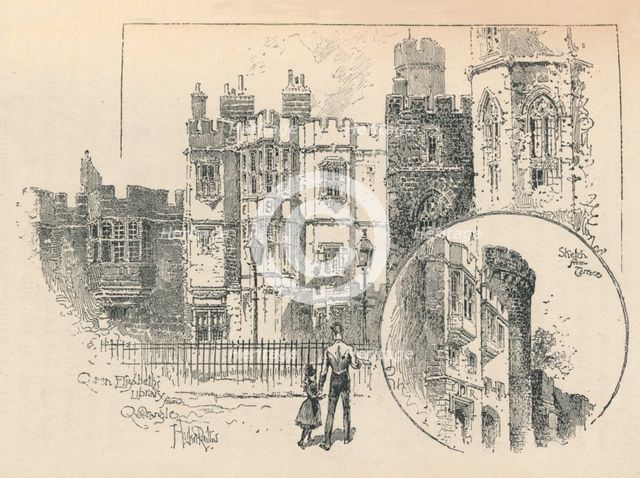 'Queen Elizabeth's Library. Sketch from the North Terrace', 1895. Artist: Unknown.