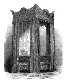 Queen Elizabeth's State Bed, 1844. Creator: Unknown