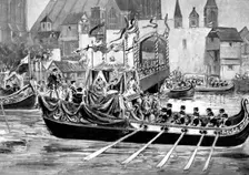 Queen Elizabeth's river coronation procession, London, 1558 (c1905)