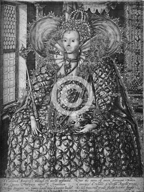 'Queen Elizabeth Standing in a Room with a Lattice Window', c1592 (1903). Artist: William Rogers.