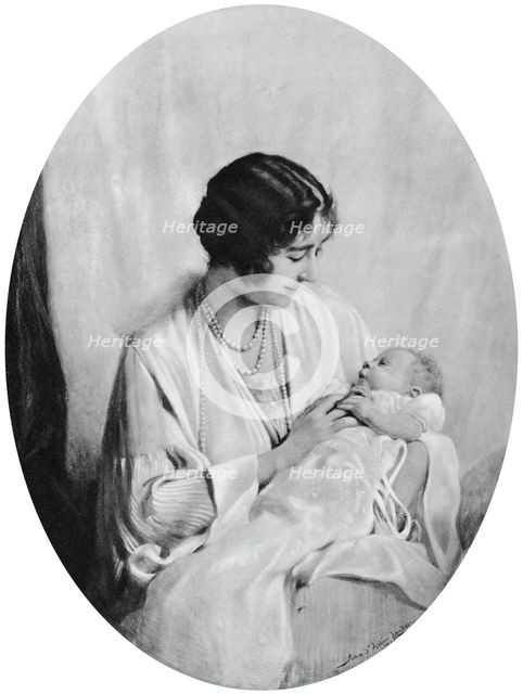 Queen Elizabeth with Princess Elizabeth in 1926, (1937).  Creator: John Saint-Helier Lander.
